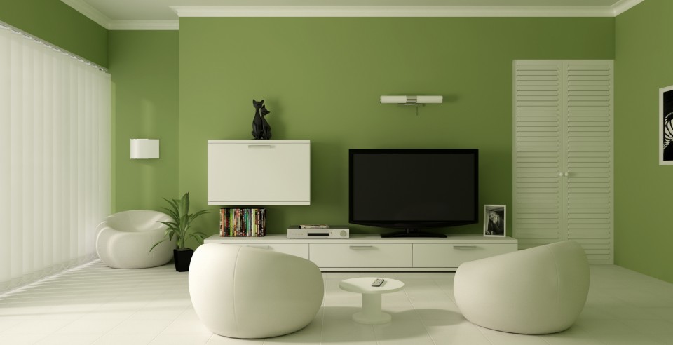 green-paint-color-modern-living-room